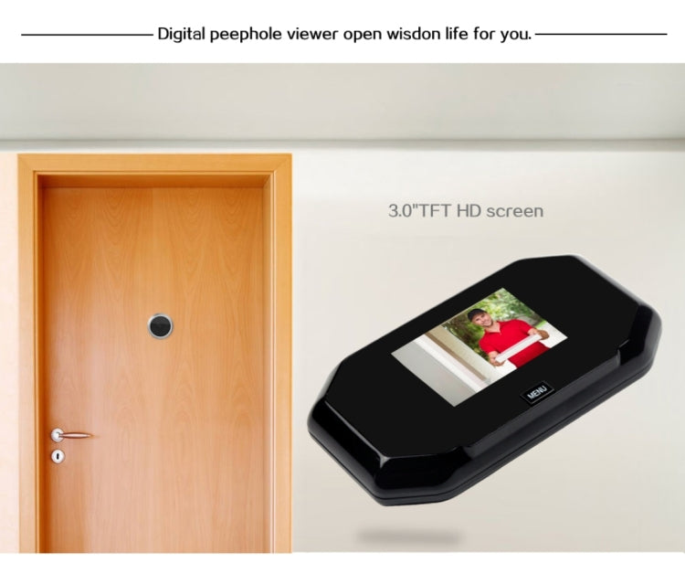 YB-30BH 3 inch Screen 1.0MP Security Camera Taking Picture Door Peephole, Support TF Card, 1.0MP TF Card YB-30BH 3 inch Screen 1.0MP Security Camera Taking Picture Door Peephole, Support TF Card, 1.0MP TF Card